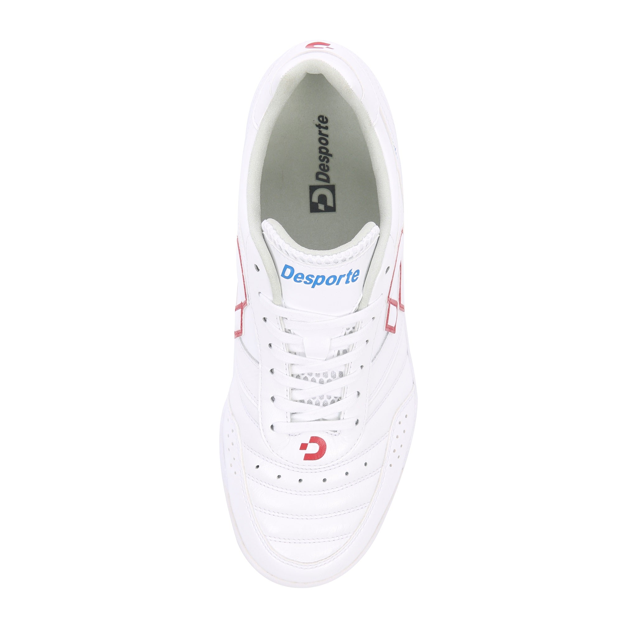 Desporte Campinas JP6 white red futsal shoe synthetic suede leather lining and insole