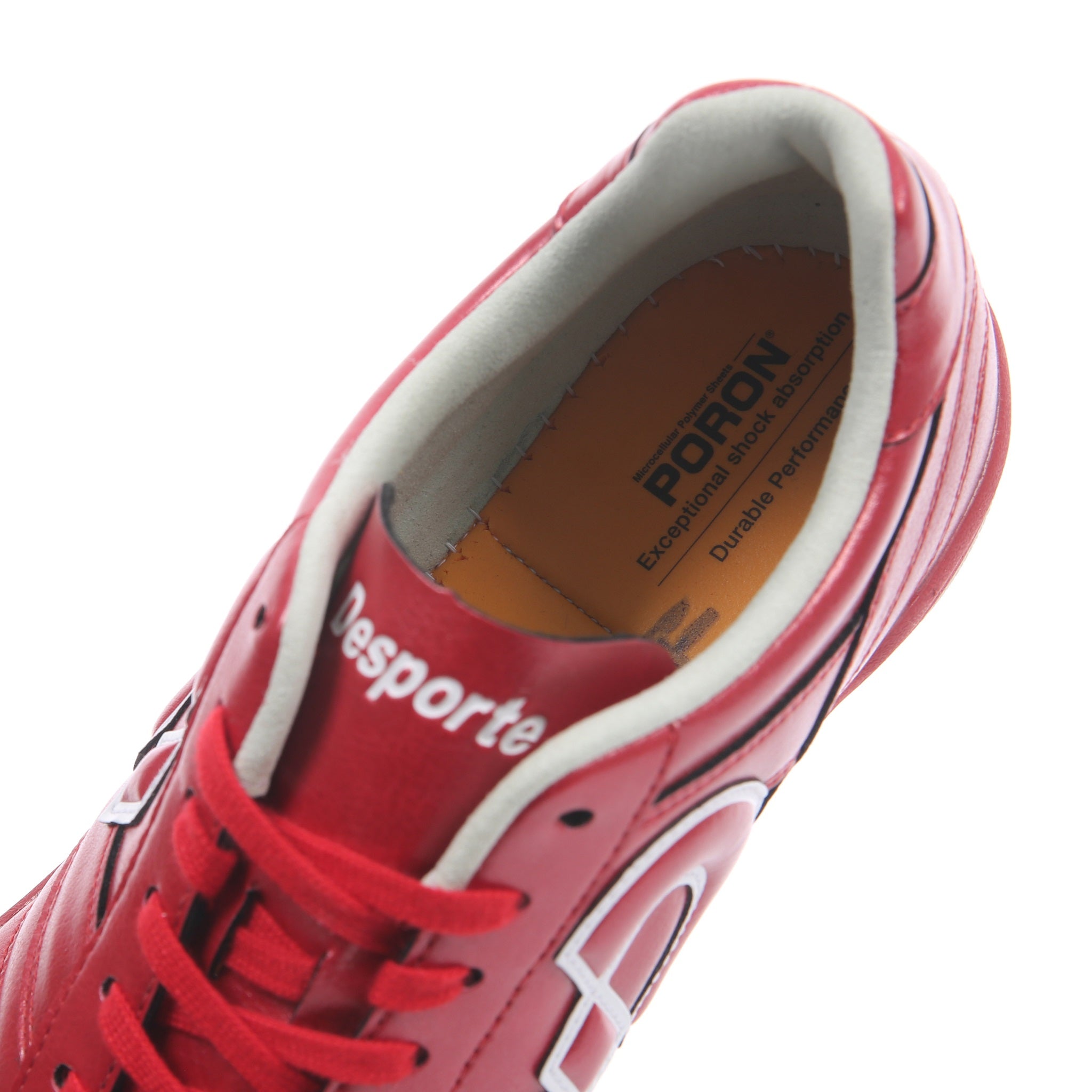 Desporte Campinas TF SP2 red turf soccer shoe Poron memory foam cushioning