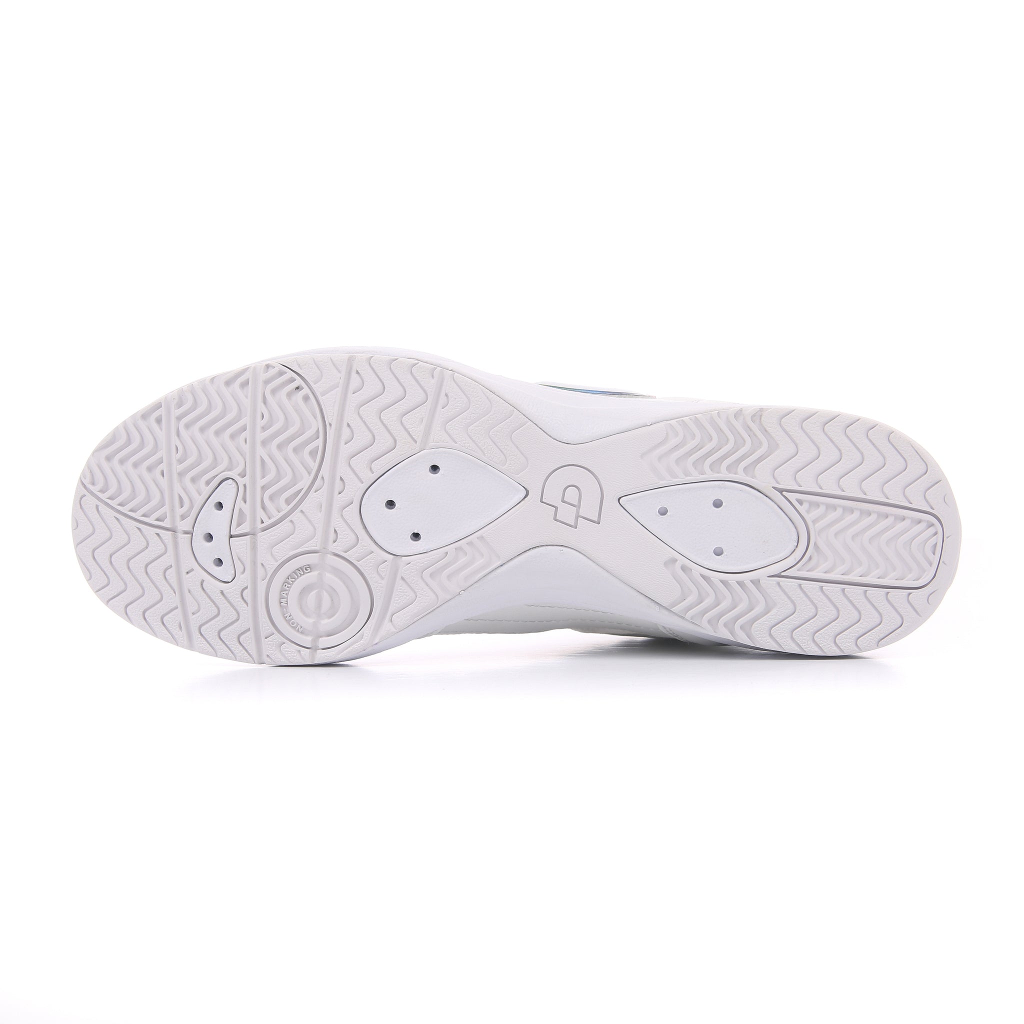 Desporte Rio LLID white silver futsal shoe dual density non-marking rubber outsole