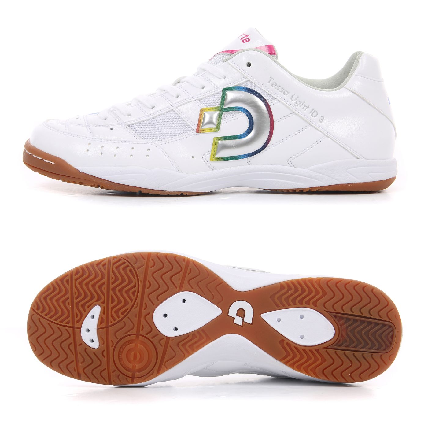 Desporte Tessa Light ID3 white and silver rainbow futsal shoes