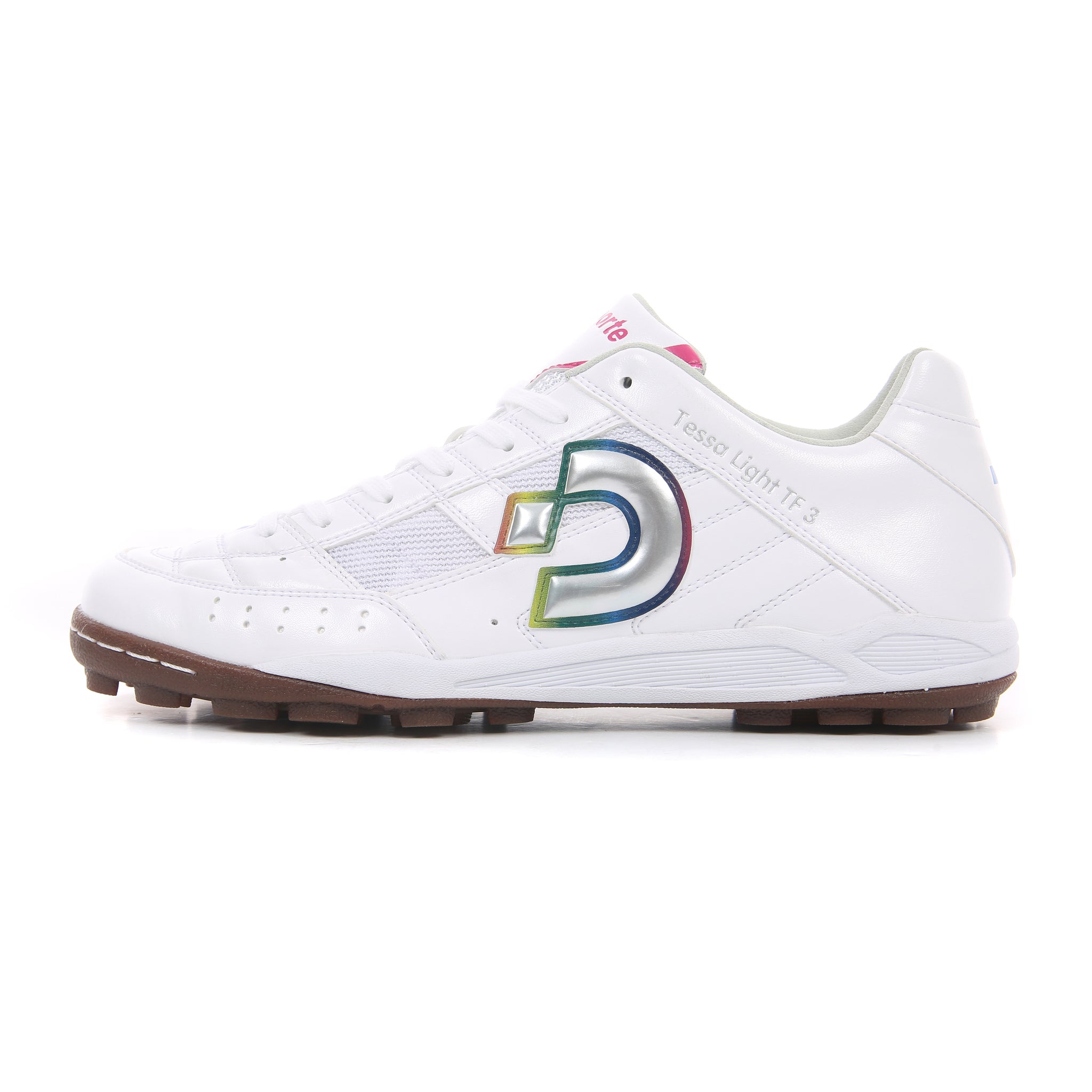 Desporte Tessa Light TF3 white silver rainbow turf soccer shoe