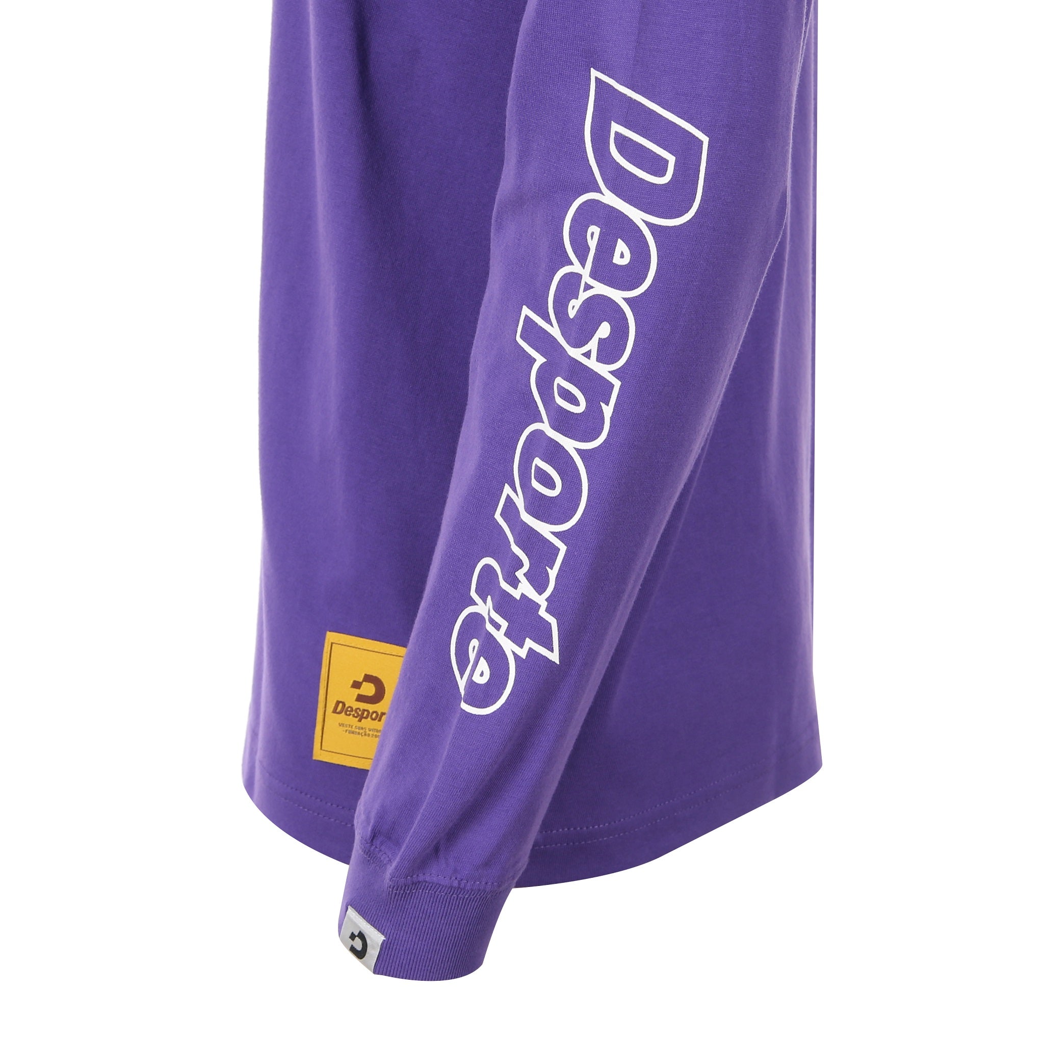 Desporte purple long sleeve cotton t-shirt left arm logo print