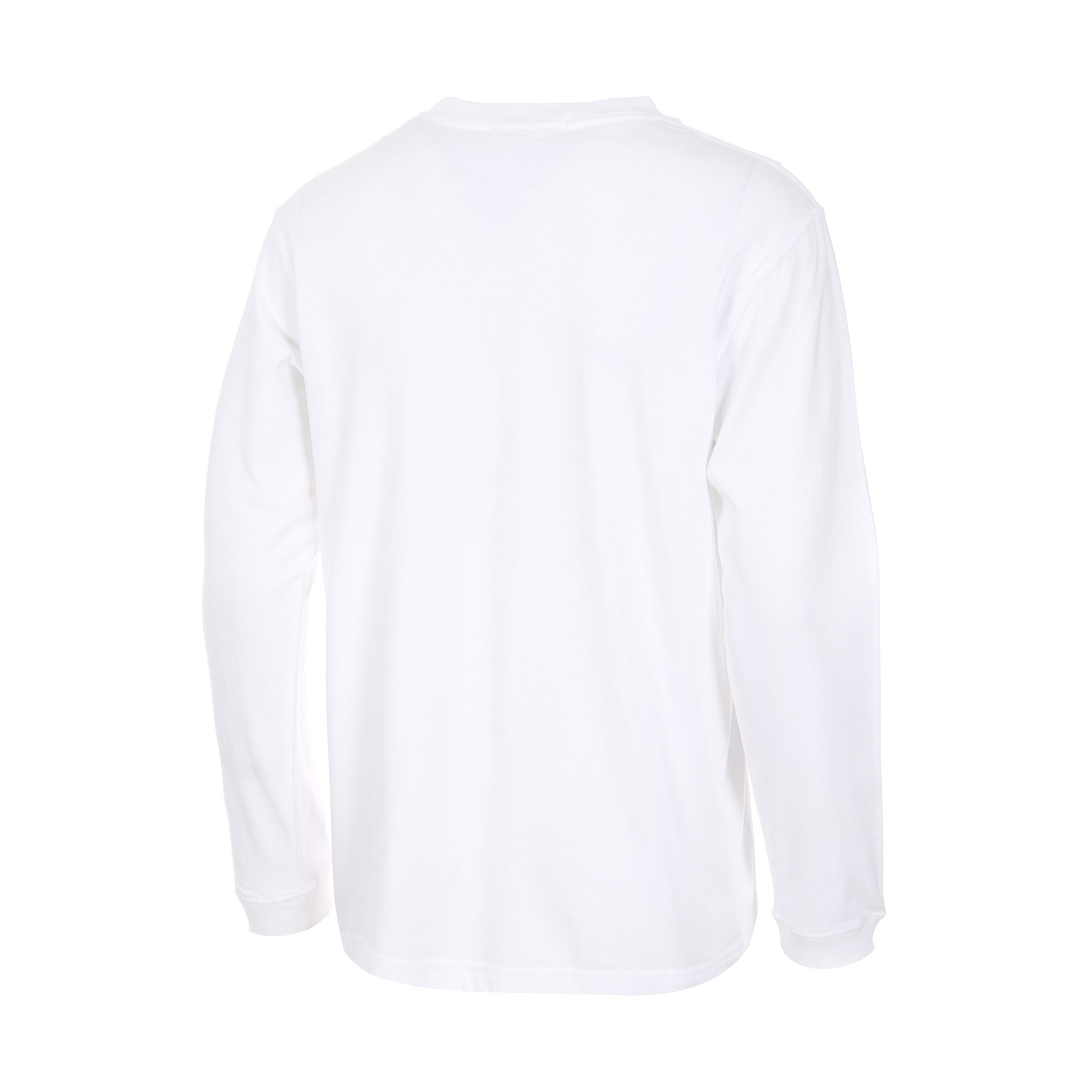 Desporte Long Sleeve 100% Cotton T-Shirt, DSP-T43L, White, Back View