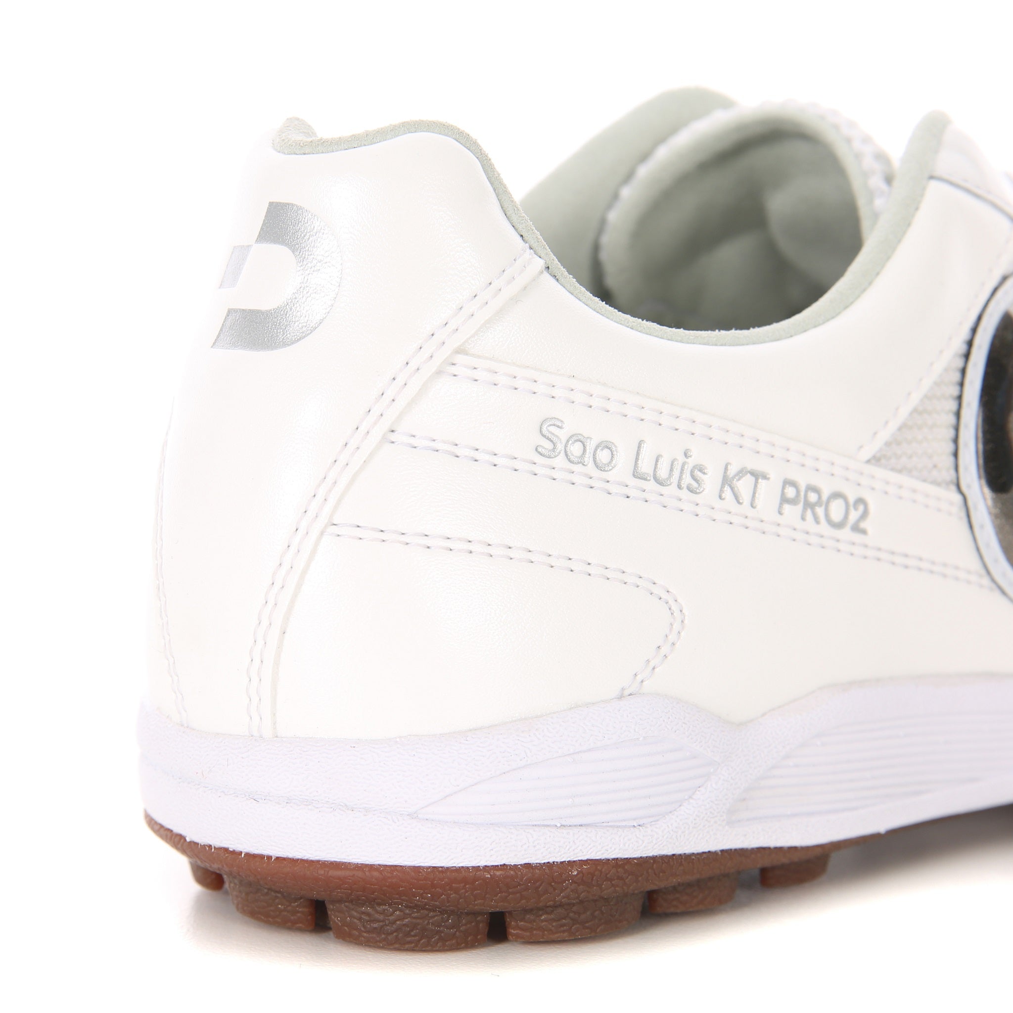 Desporte Sao Luis KT PRO2 turf soccer shoe silver heel logo