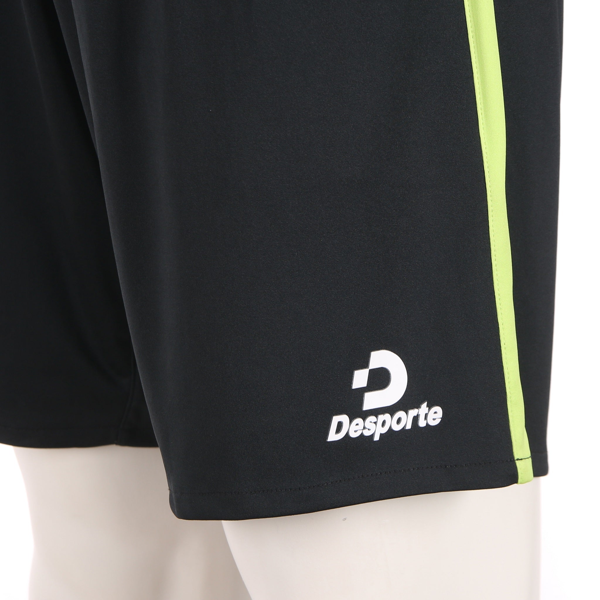 Desporte black lime football practice shorts front logo