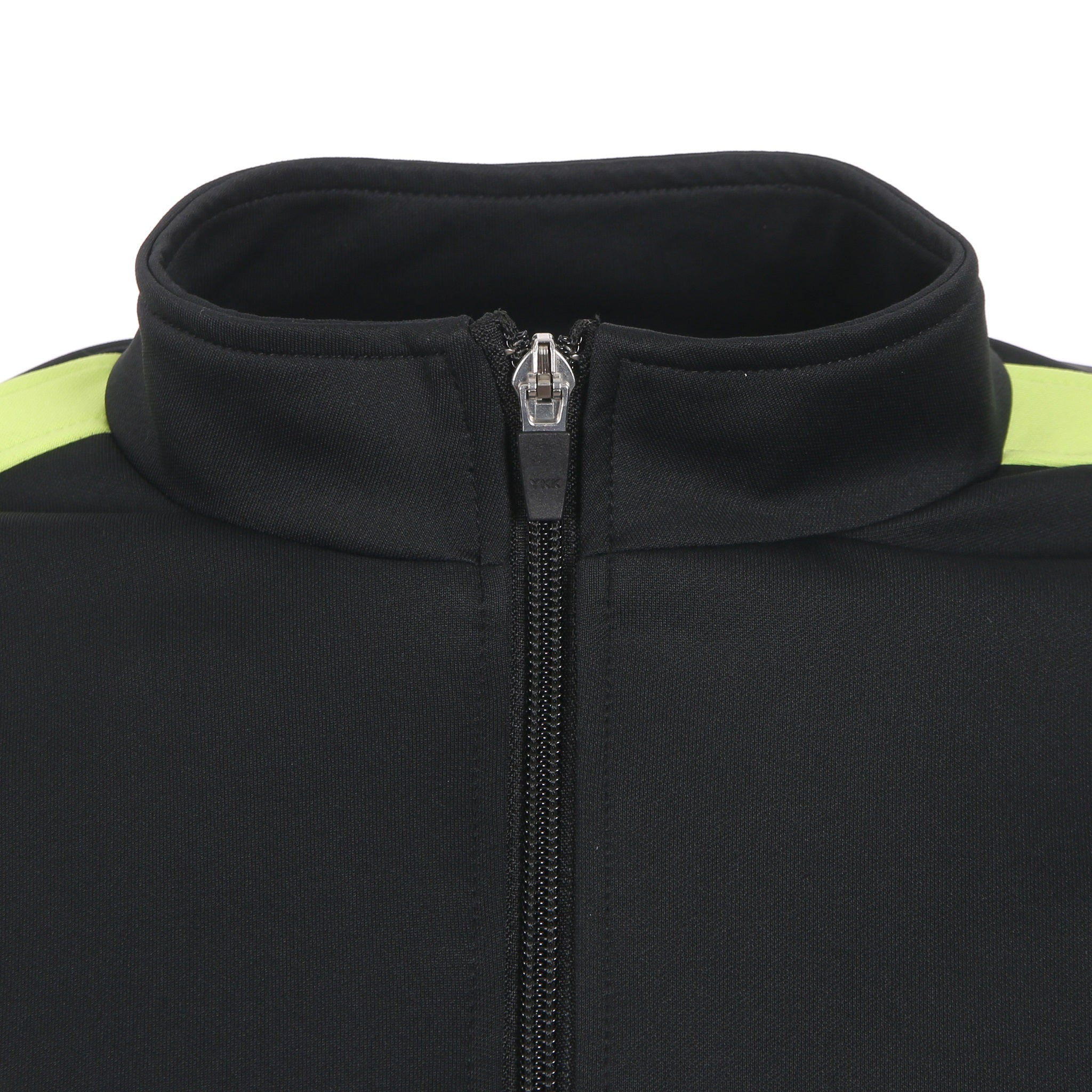 Striped Desporte track jacket in black and lime colors stand up collar with full zipper