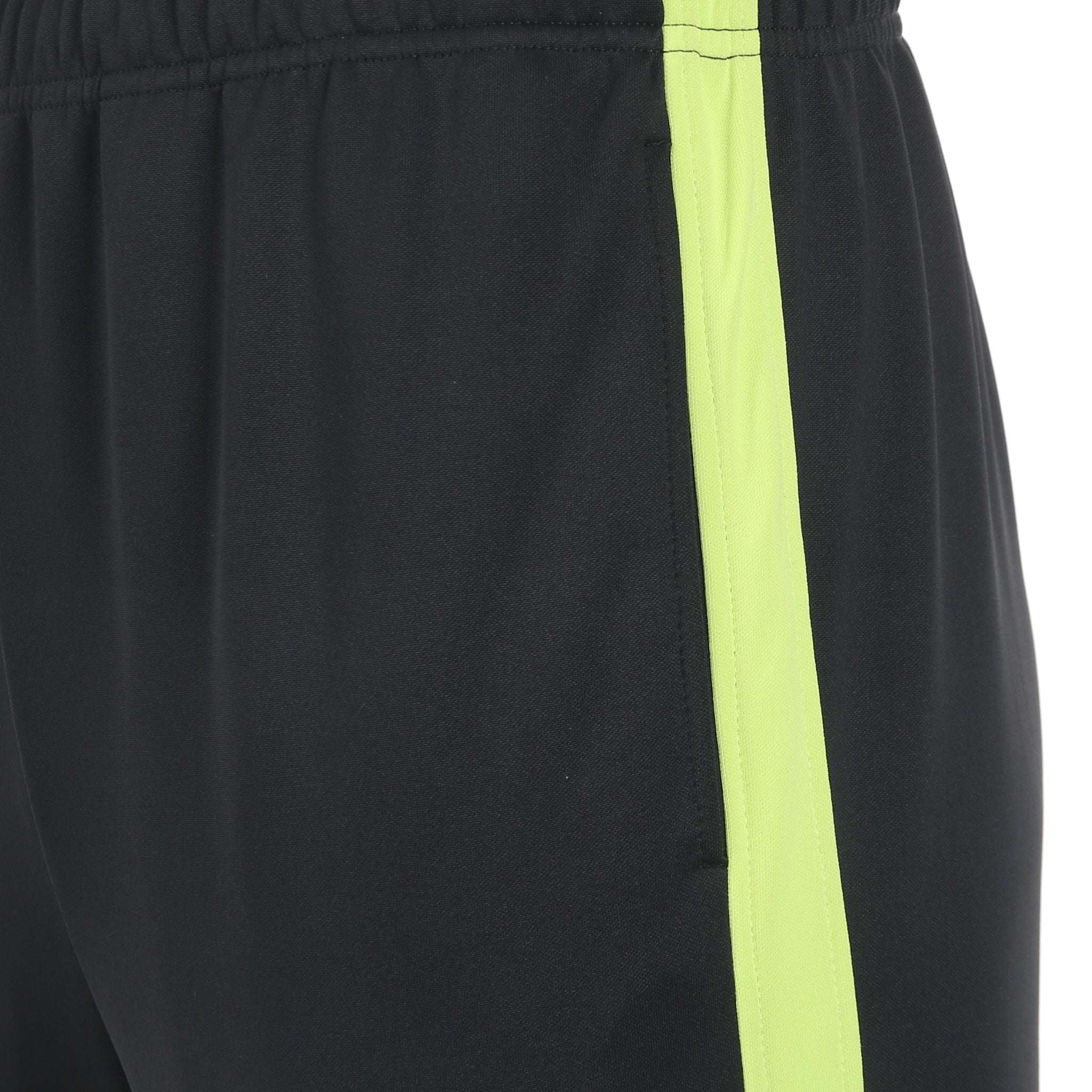 Desporte striped track pants in black and lime colors side pocket