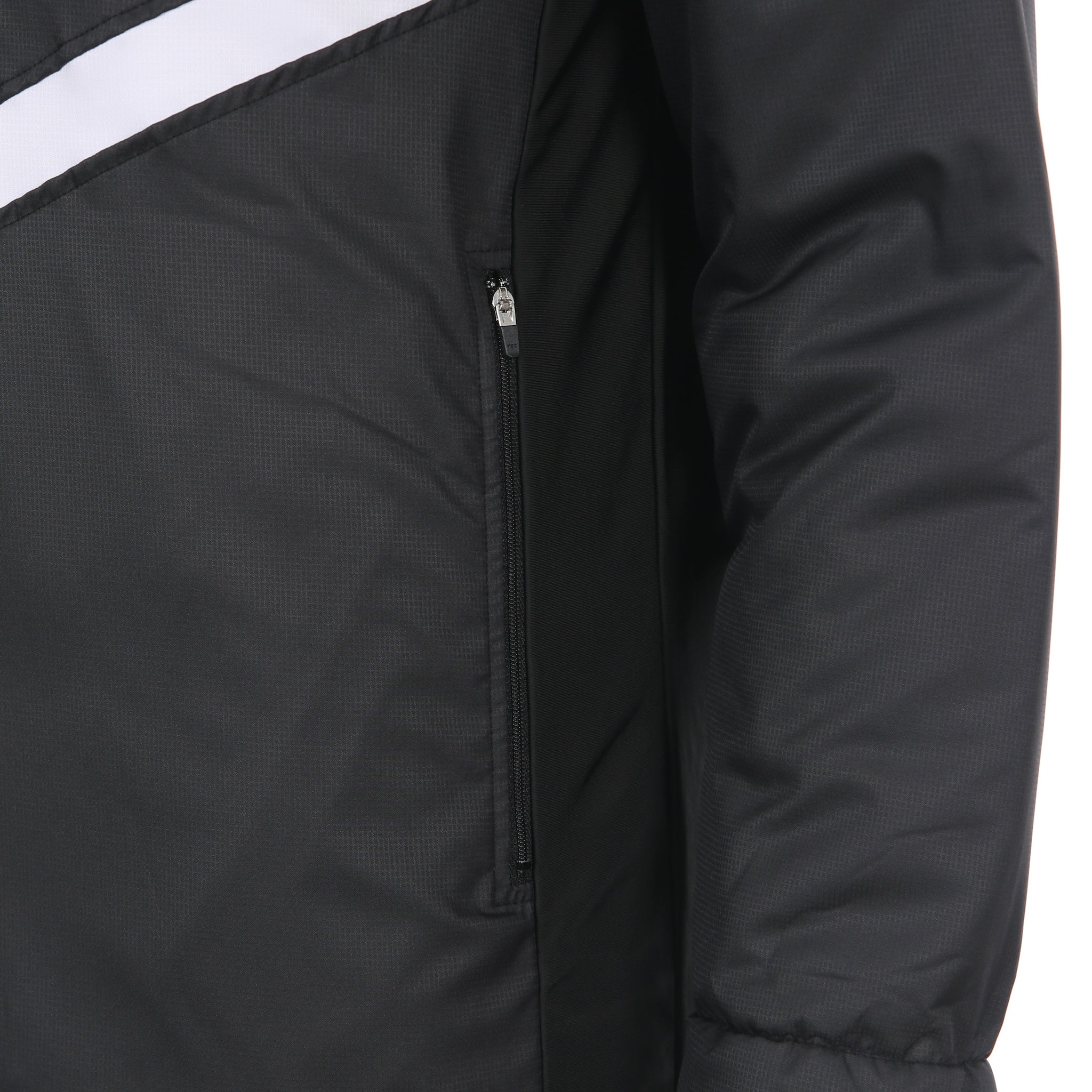 Desporte black white full zip hooded winter coat DSP-WP23SL side zipper pockets