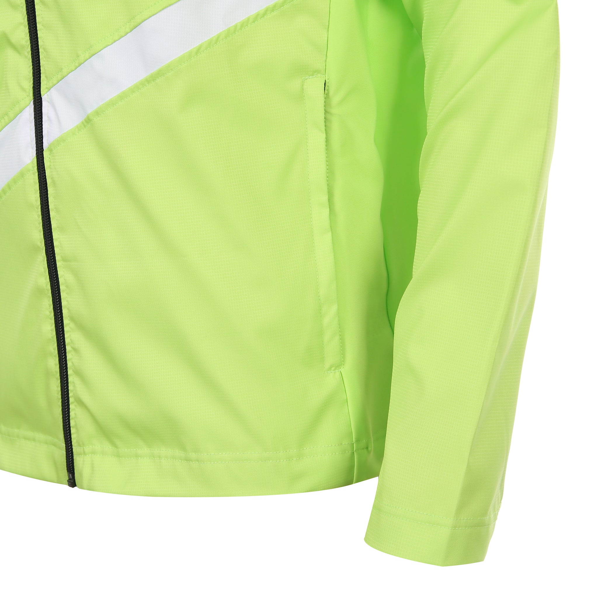 Desporte lime white full zip hooded windbreaker DSP-PJ26SL side seam pocket