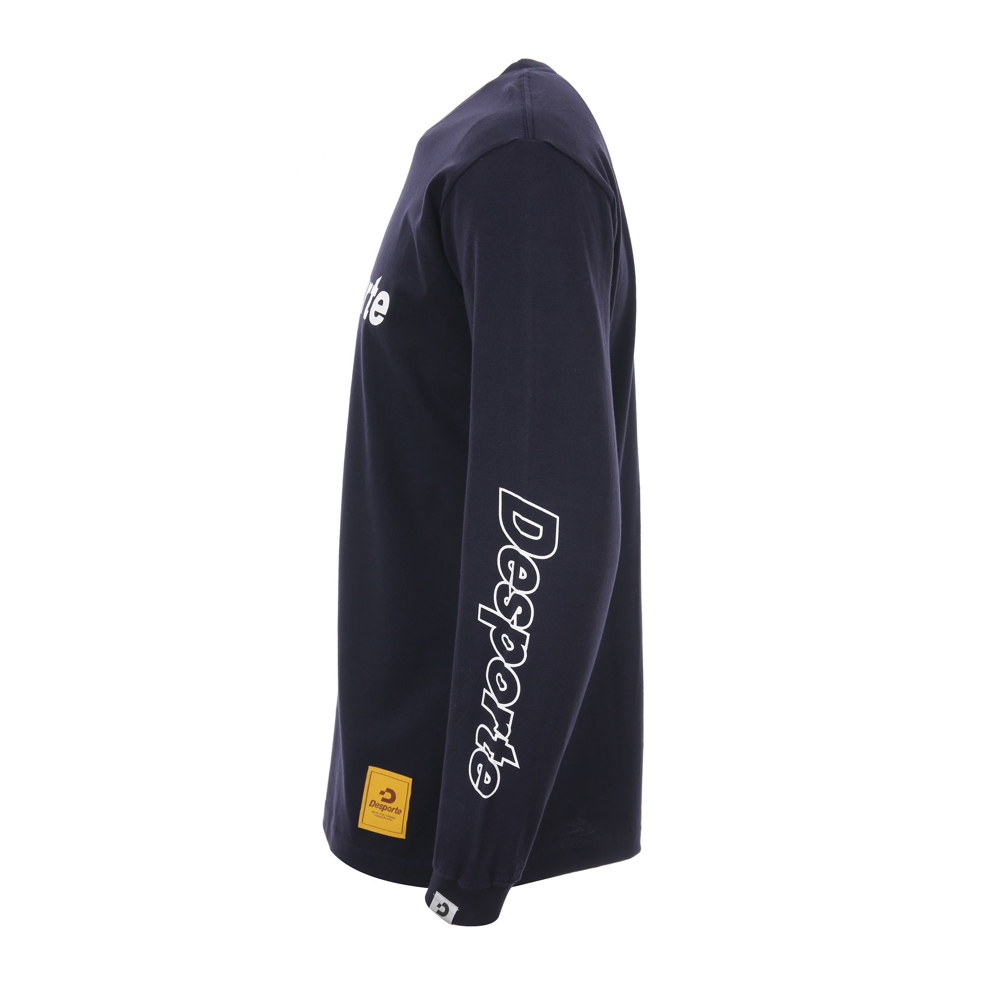 Desporte navy 100% cotton long sleeve t-shirt DSP-T47L side view