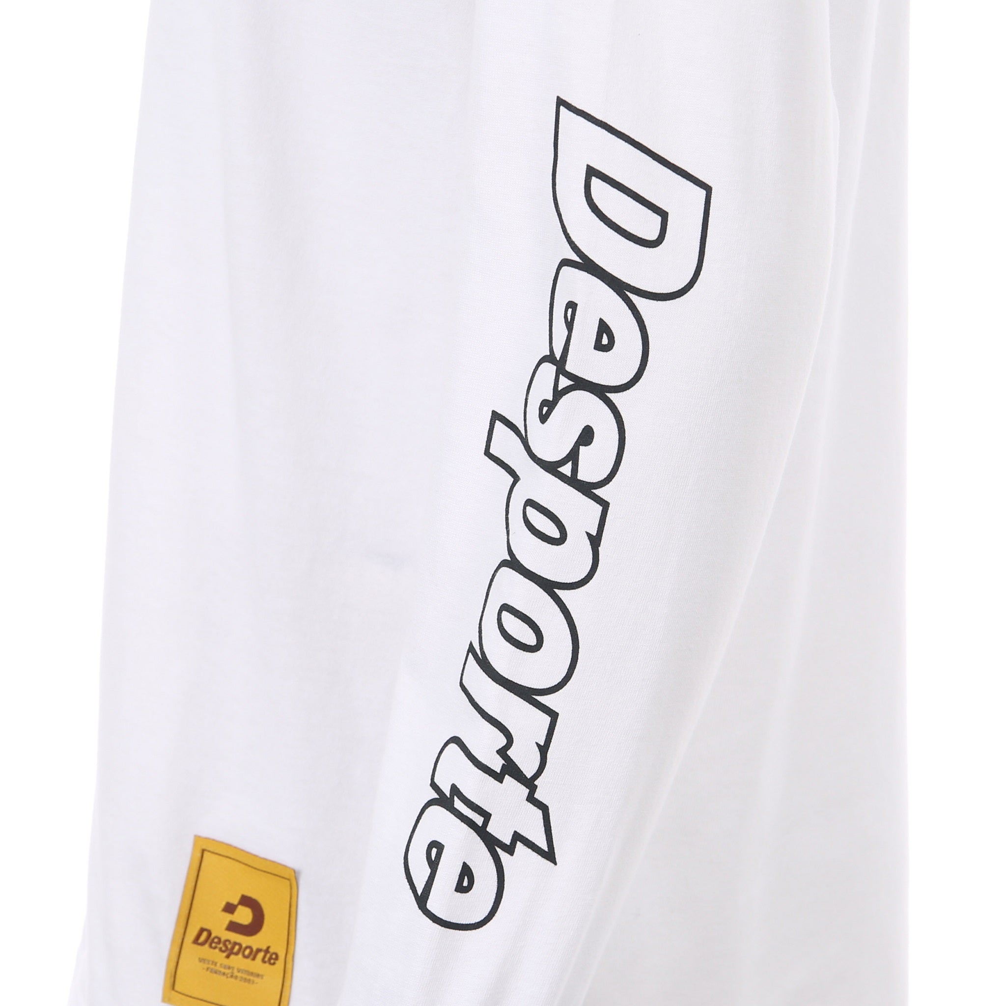 Desporte white 100% cotton long sleeve t-shirt DSP-T47L sleeve logo