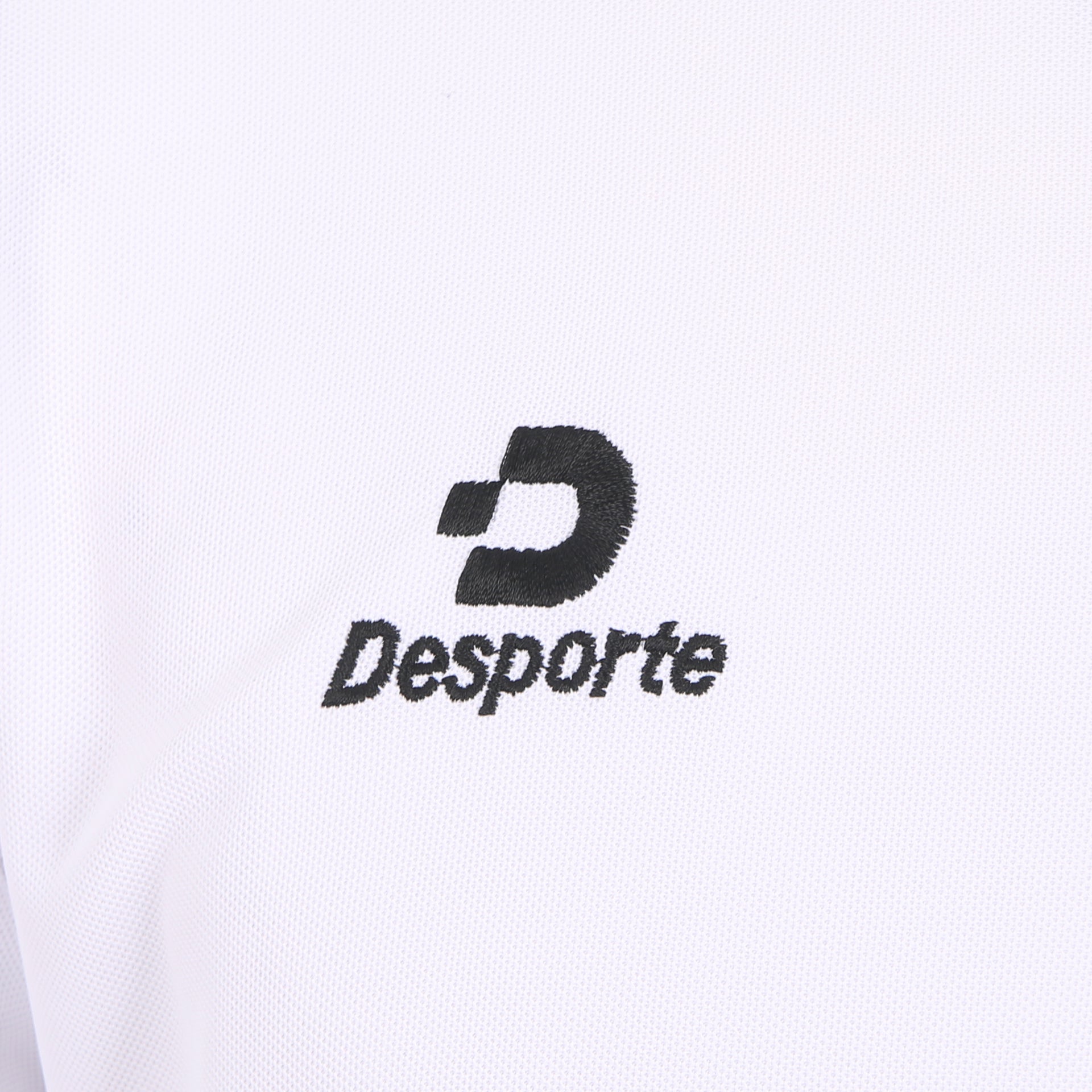 Desporte white UPF 50 dry polo shirt embroidered chest logo