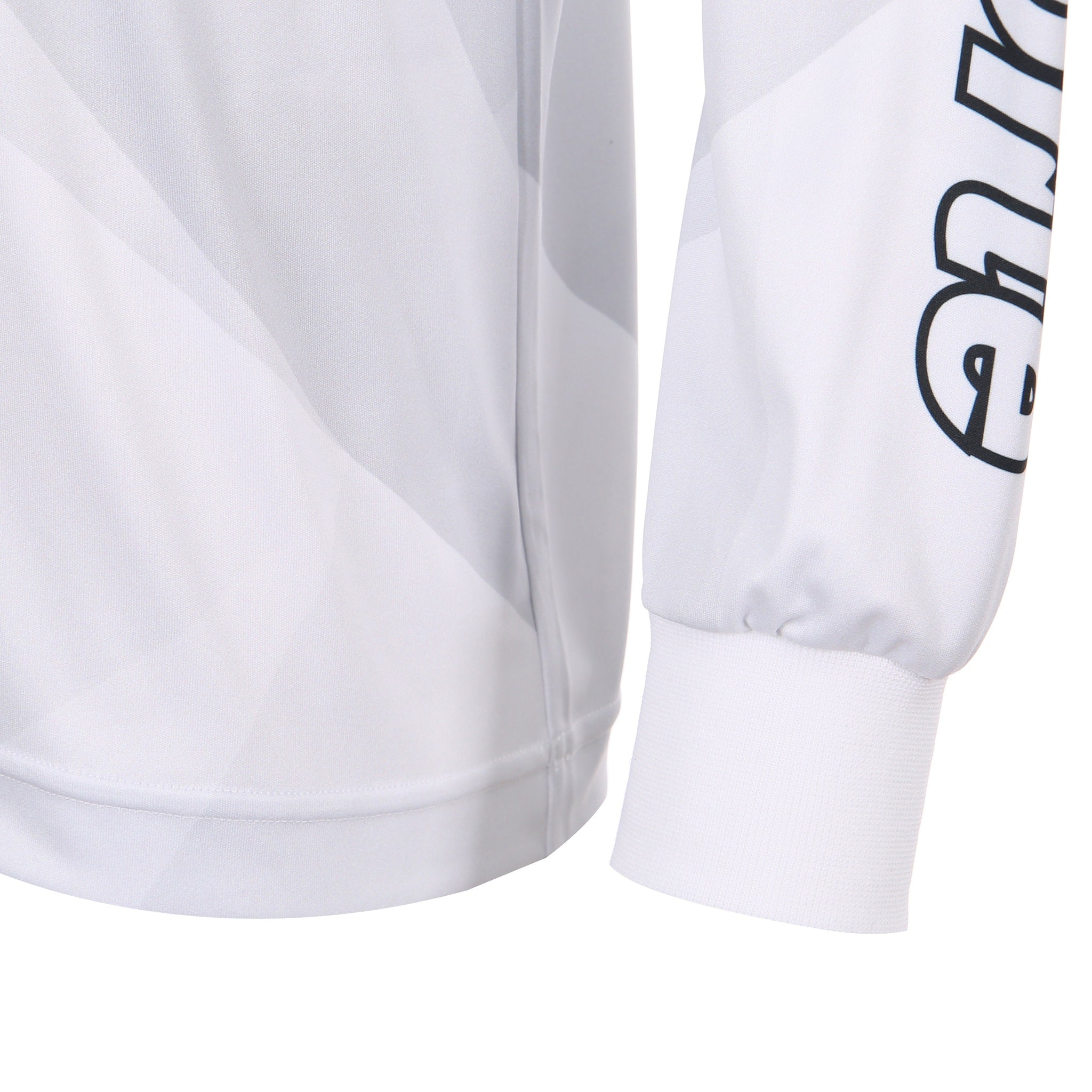 Desporte white quick dry long sleeve practice shirt DSP-BPS-30L elastic sleeve cuffs